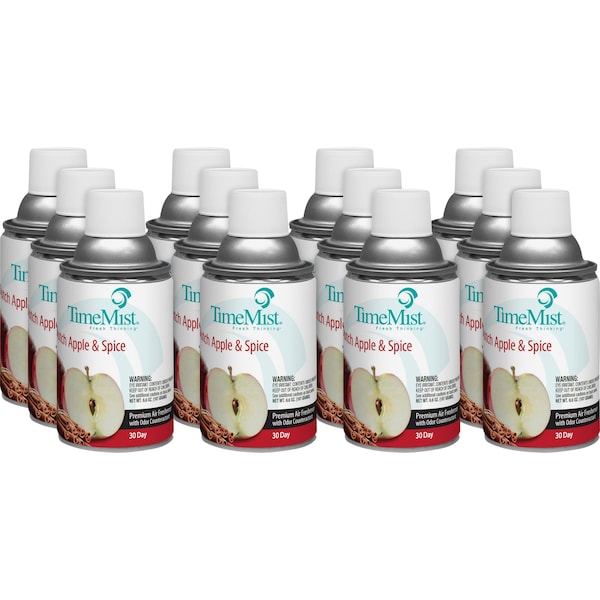 Timemist Aerosol Fragrance, f/Metered Disp, 6.6 oz Apple/Spice, PK 12 TMS1042818CT - main